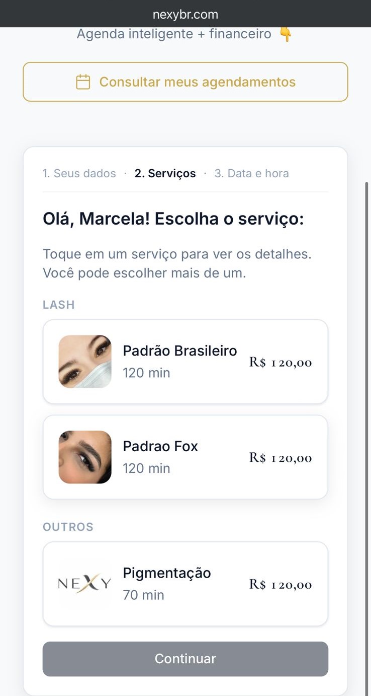Link público de agendamento Nexy