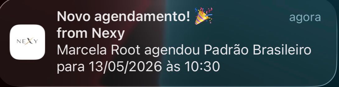 Notificação de novo agendamento no Nexy